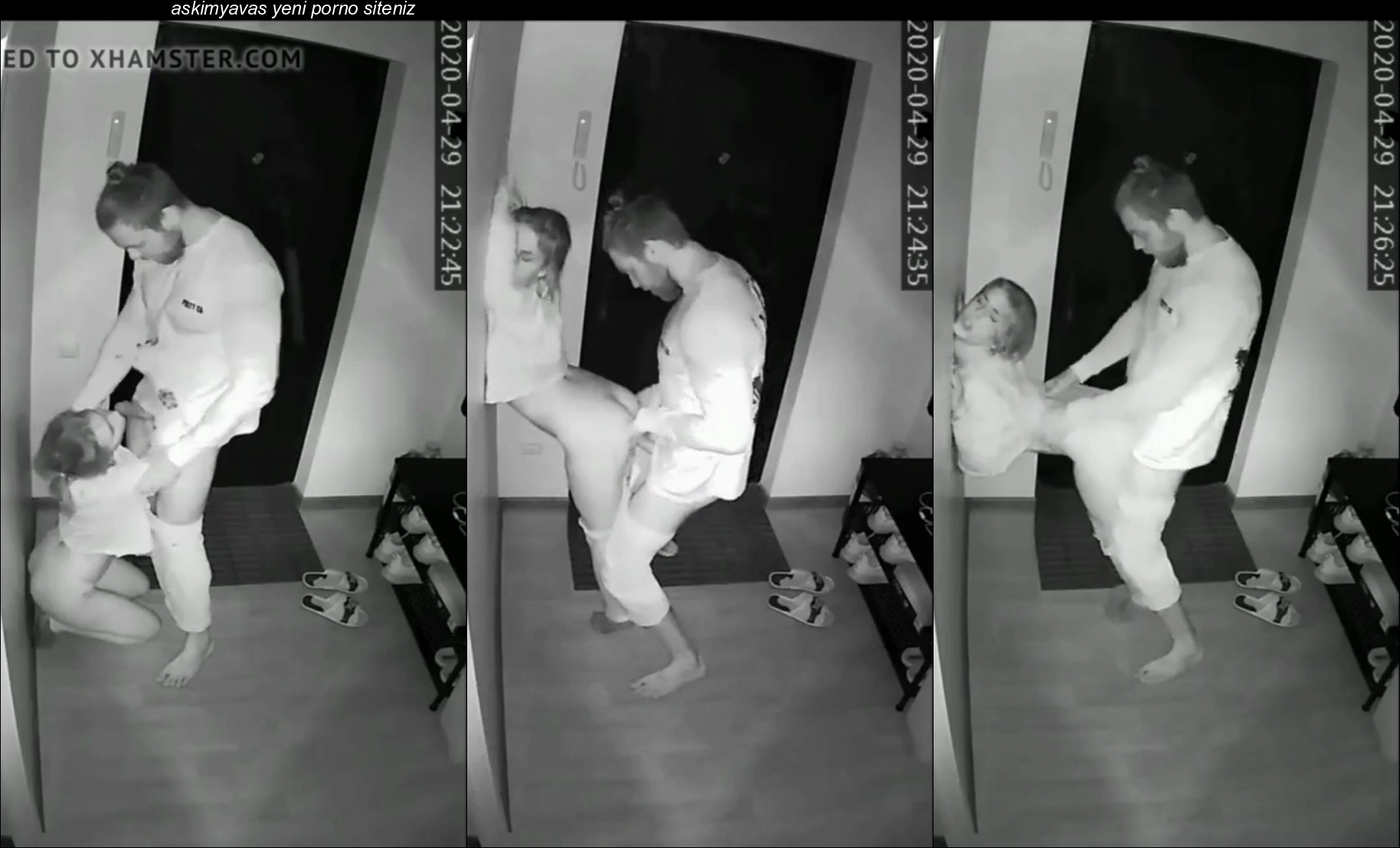 Minyon Kızla kapı girişinde kocasını aldatıyor